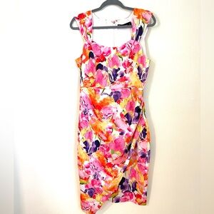 New York & Company Colorful Floral Midi Dress